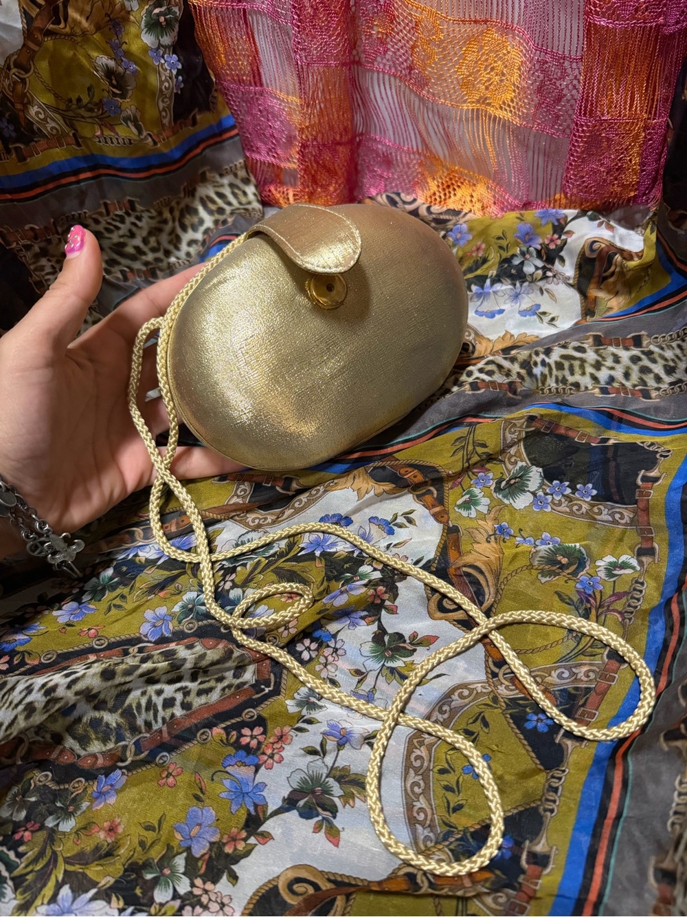 Gold Oval Crossbody Evening Bag - from Sony picture costume dept